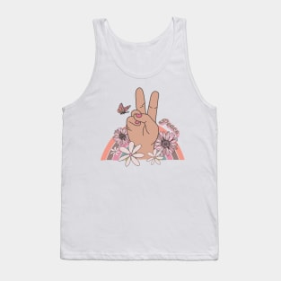 Retro Peace Hand Sign Tank Top